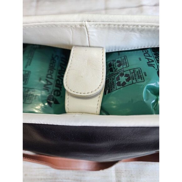 Talbot Leather Purse, Black and White Color Block - Picture 6 of 9